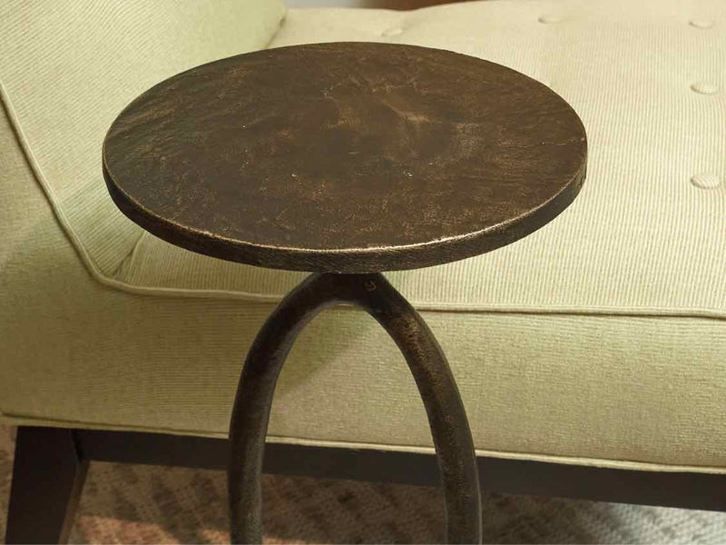 Pottery Barn "Bodhi" Bronze & Marble Base Accent Table