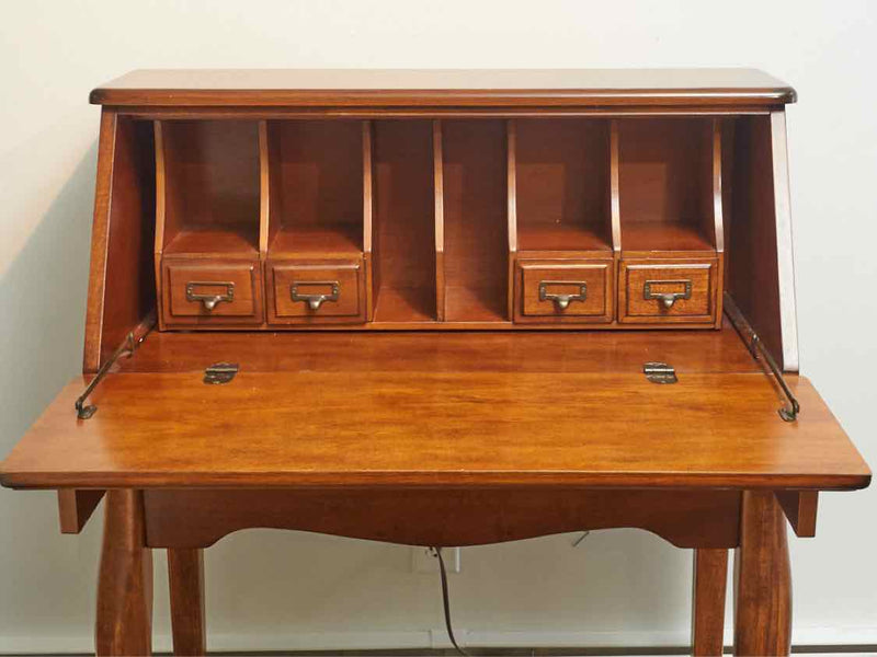 Petite  Inlaid 5 Drawer Secretary Desk