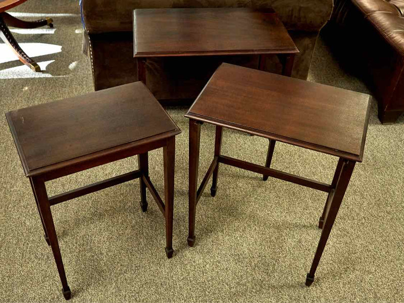 Set of 3 Mahogany Side Tables with Spade legs