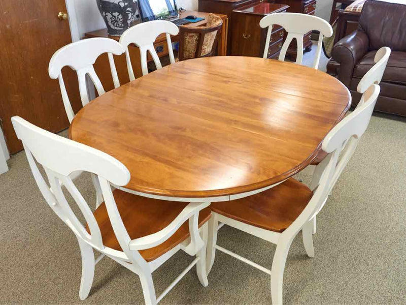 Boston Interiors Round Maple Table & Set of Six Chairs