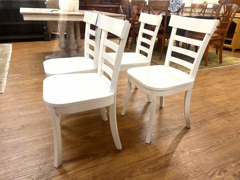 Pottery Barn 'Liam' Set of 4 White Wooden Dining Chairs