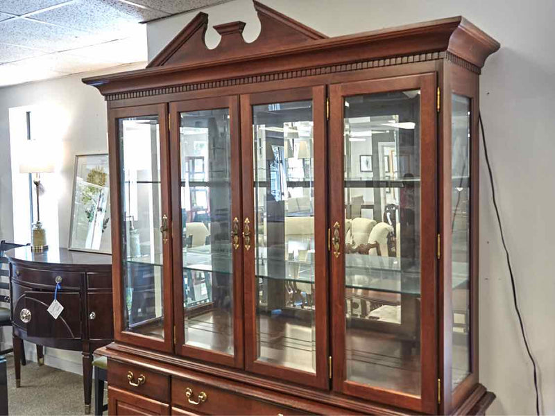 Crescent Furniture Mahogany Two Piece China Cabinet