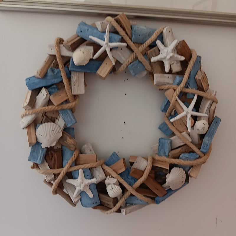 Hand Assembled Wooden Hanging Wreath