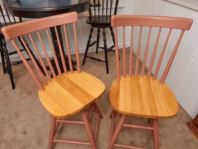 Maple Seat 'Antique Cinnamon' Finish Swivel Counter Stools