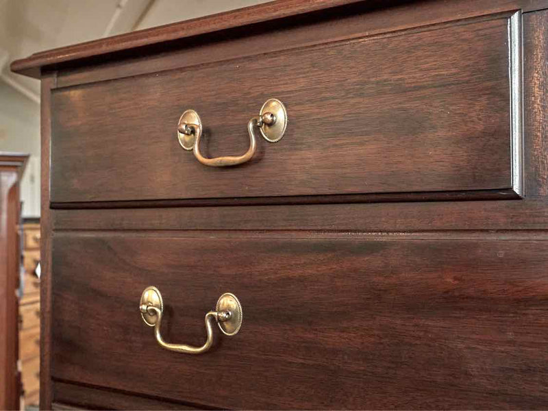 Henkel Harris  Mahogany Chest On Chest with Chippendale Brass Handles