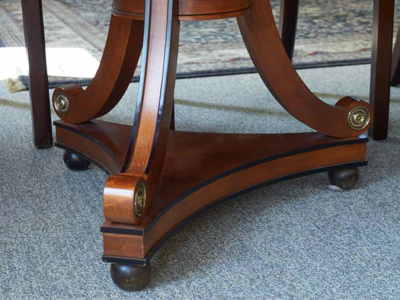 Neoclassic Double Pedestal Banded Mahogany Dining Table