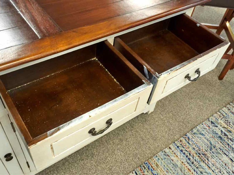 Rustic Plank Top Sideboard in Cream