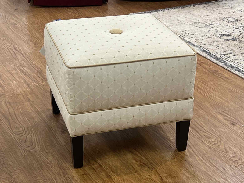 Ethan Allen Gold and Cream Ottoman