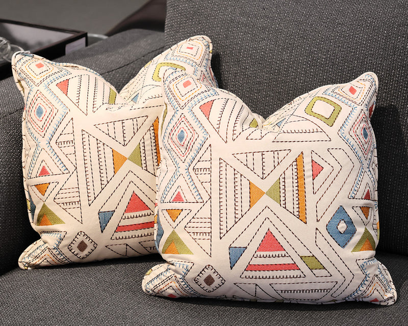 Pair of Abstract Geometric Accent Pillows