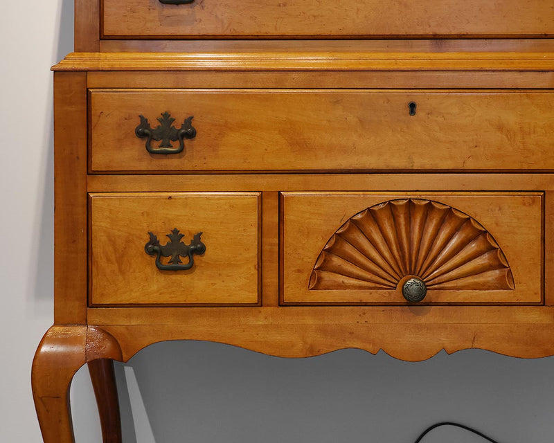 Tiger Maple Queen Anne Highboy Chest