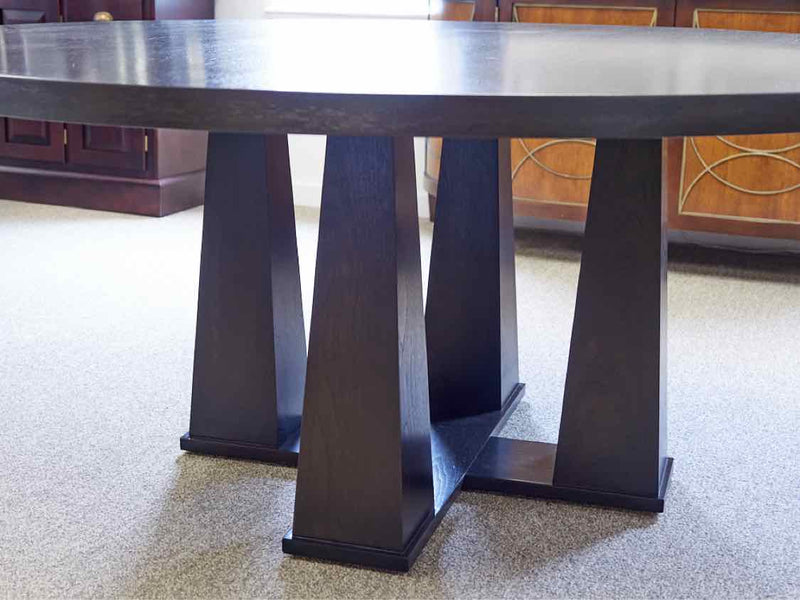 Dark Oak Round Dining Table