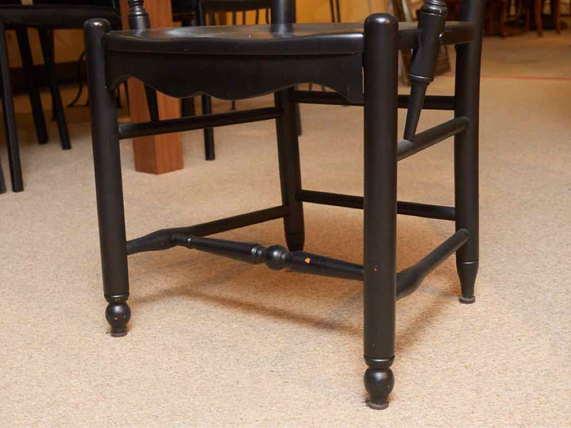 Nichols & Stone Maple Top Black Finish 6 Fan Back Chairs 1 Leaf  Dining Table