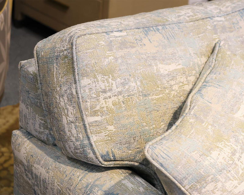 3-Piece Sectional with Queen Sleeper and RAF Chaise in Monet Seaspray Sunbrella