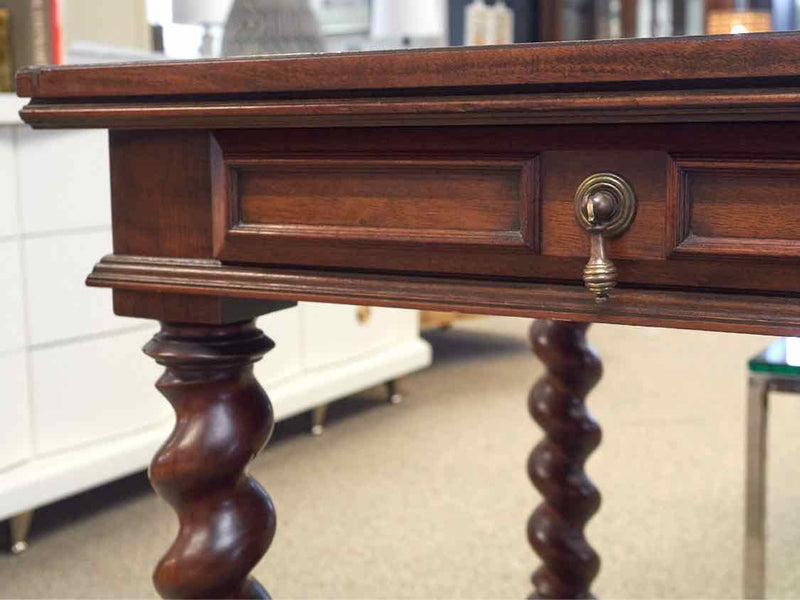 Solid Mahogany 2 Drawer Writing Desk with William & Mary Legs