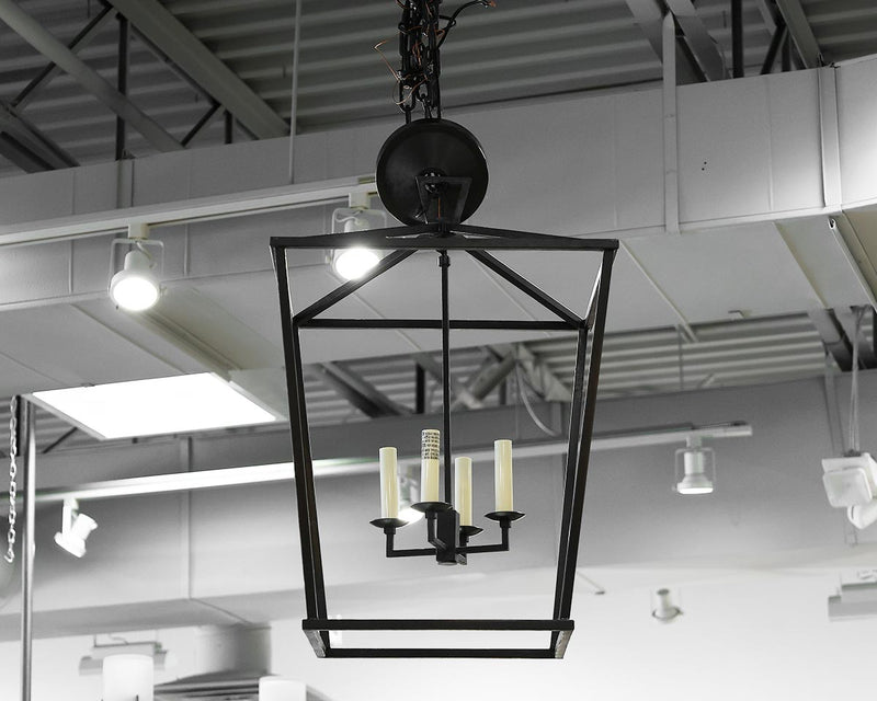 Matt Black Finish 4 Candle Light Chandelier