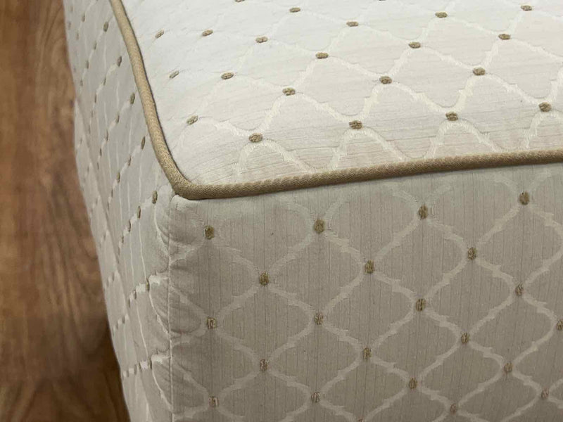 Ethan Allen Gold and Cream Ottoman