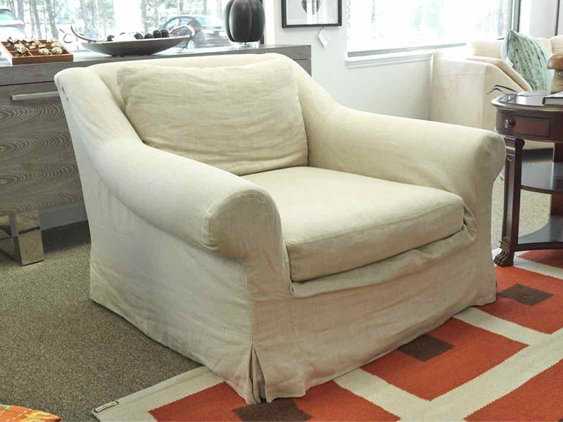 Restoration Hardware Slipcovered Oversized Arm Chair in Belgian Linen