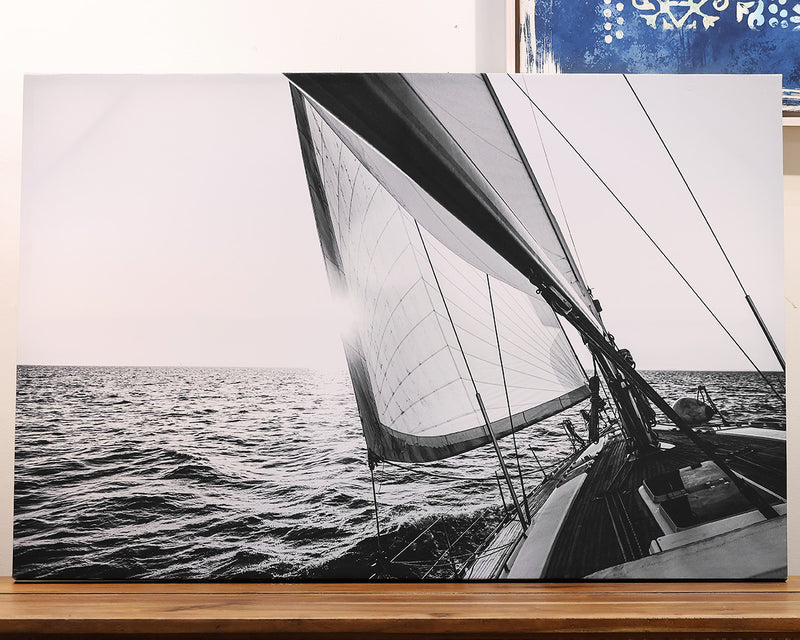 Black & White Sailing Gallery Wrap Photo Print on Canvas