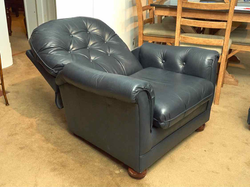 Bradington Young Navy Blue Tufted Back Recliner Includes Ottoman