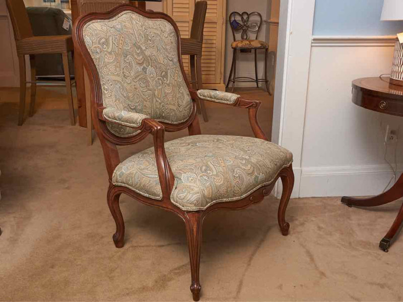 Ethan Allen French Country In Paisley Design Upholstery Chair