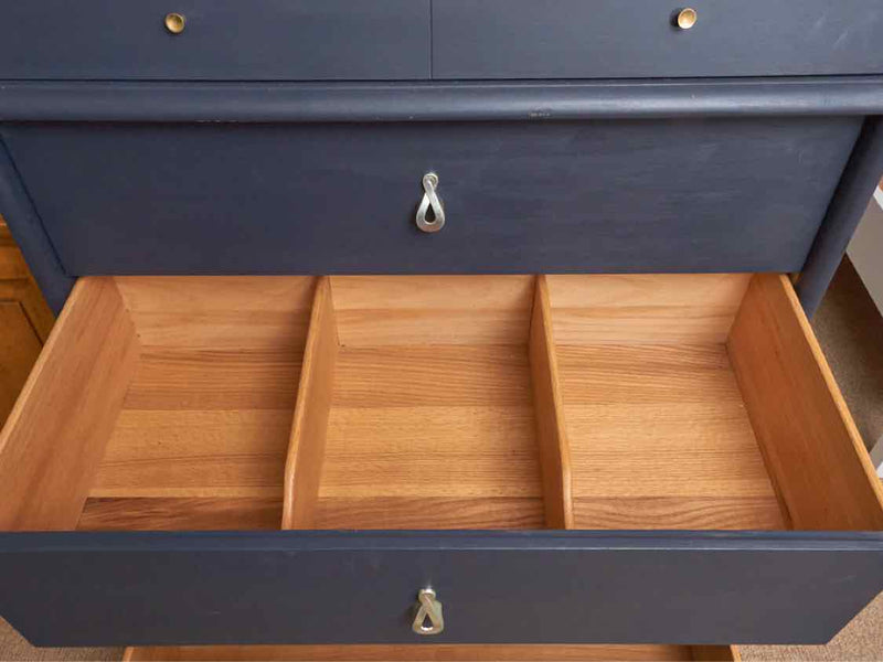 Tall Chest 5 Drawer In 'Blueberry Blue Finish