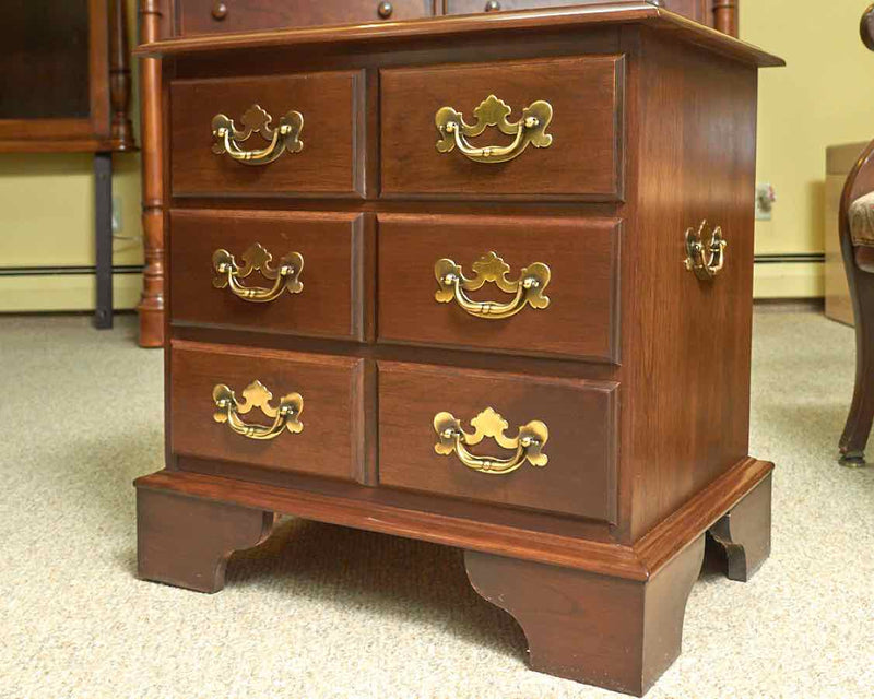 Dark Stained Cherry 3 Drawer Nightstand