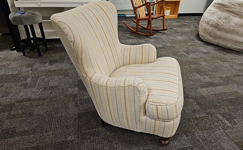 Striped Wing Chair