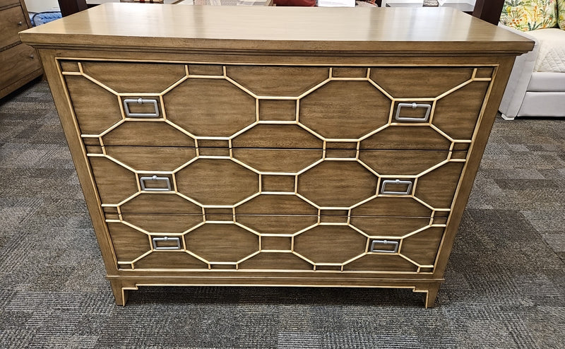 Weathered Grey Geometric Chest