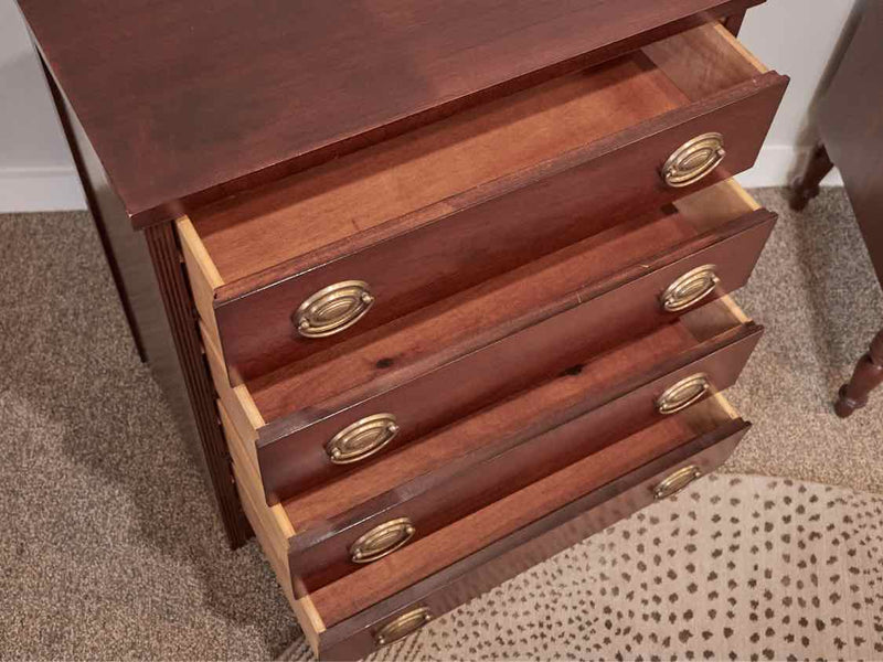 Mahogany Four Drawer Nightstand