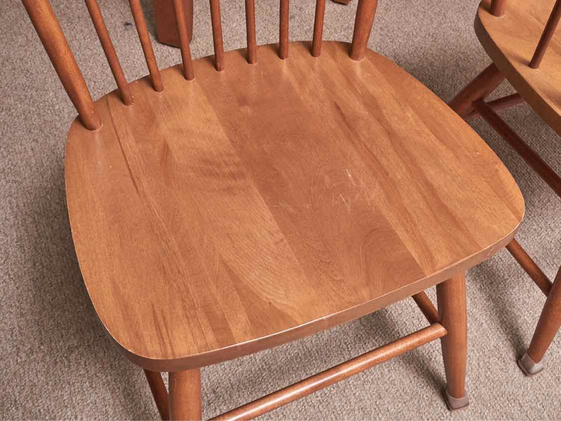 Canadian Maple X Leg Glass Top Table & 2 Arm 2 Side  Chair Set