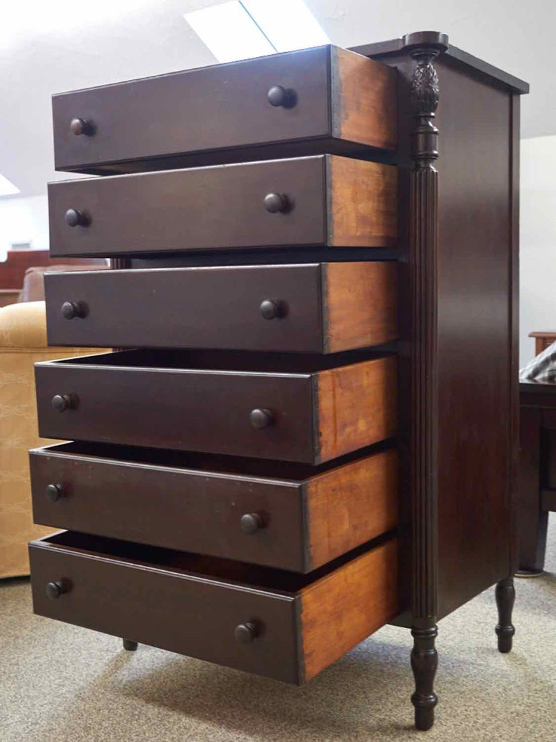 Espresso Chest W/ Fluted Legs