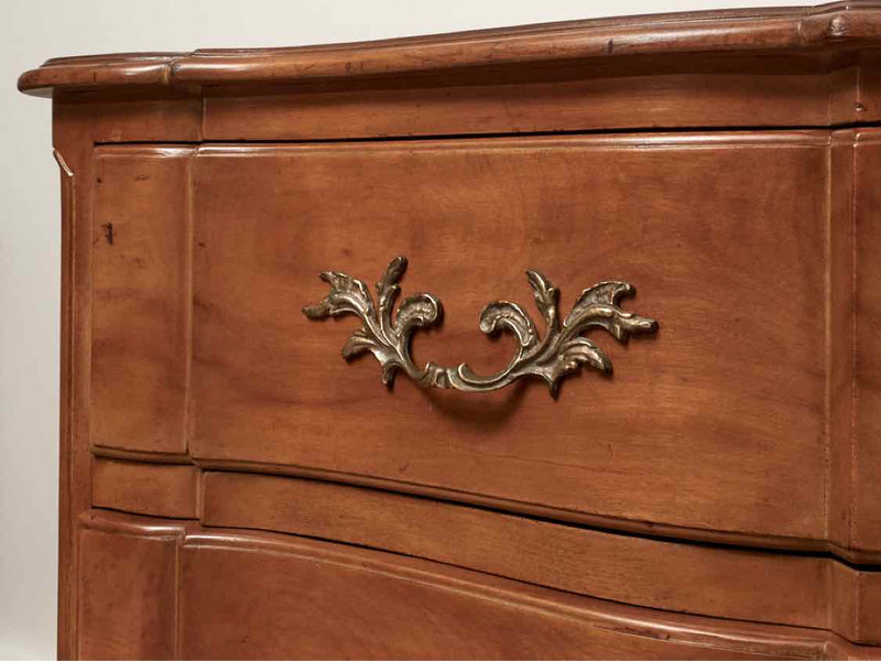 French Bench Made Walnut 3 Drawer Chest With Ornate Handles