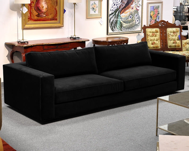 RH Maddox 9' Classic Depth Sofa in Black Velvet