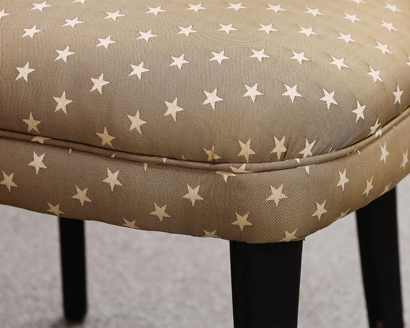 Pair of Arhaus Contemporary  Chairs in Star Pattern Upholstery