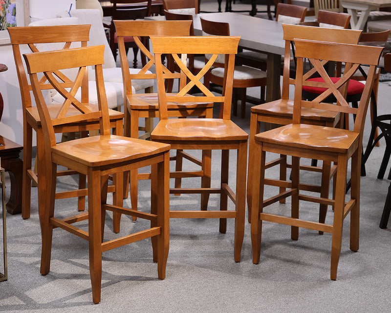 Set of 6 Maple Counter Stools