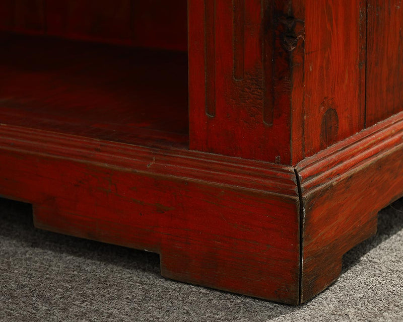 Tall Rustic Bookcase in Red Washed Stain Finish