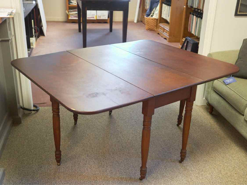 19th Mahogany Drop Leaf  Gate Leg Dining Table on Casters