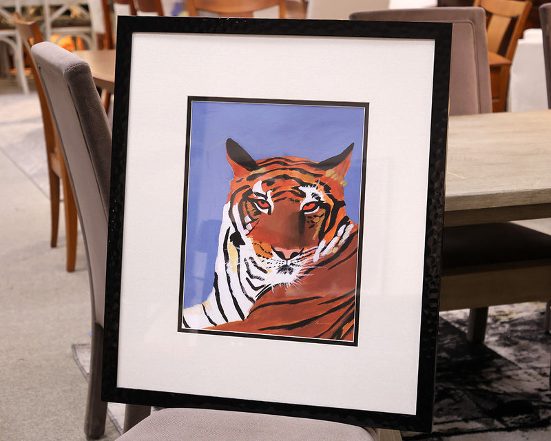 "Cheetah Tiger II" Mouble Matted Print in Black Frame