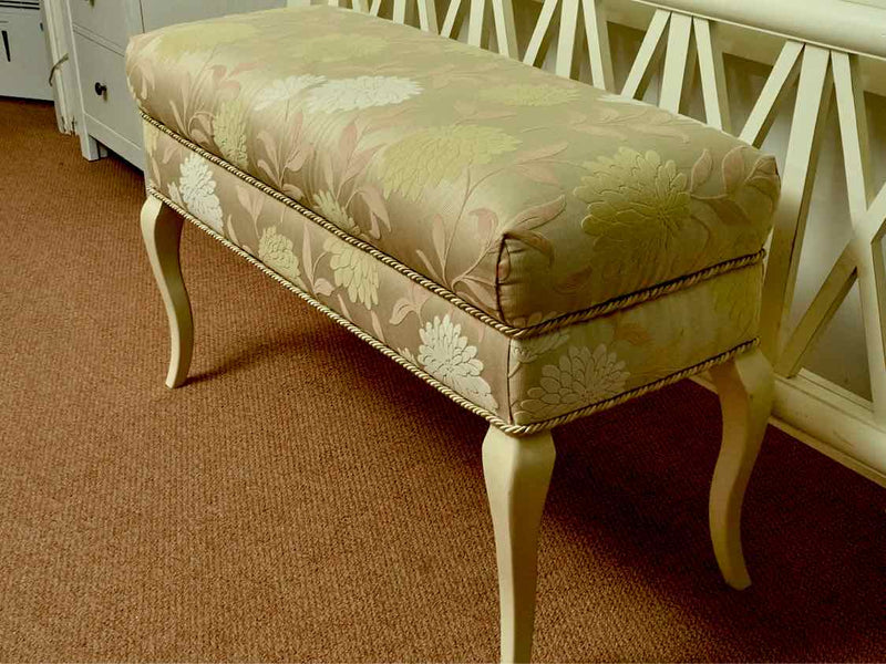 Upholstered Bench In Floral Motif