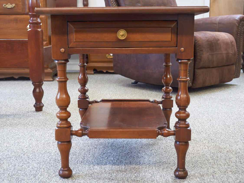 Pair of Solid Cherry One Drawer Side Tables