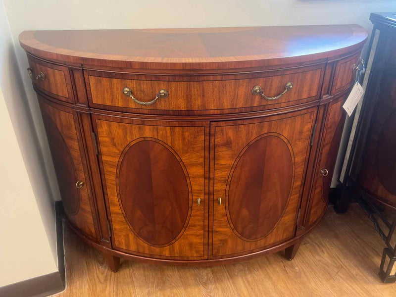 Ethan Allen Inlaid Mahogany Demilune