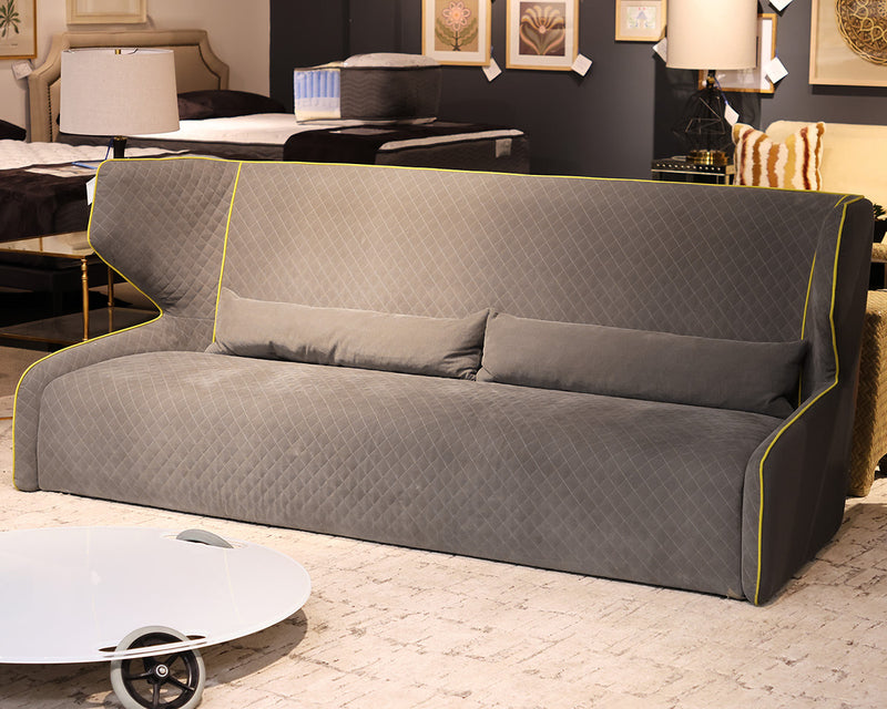 Roche Bobois Egos Sofa in Grey with Lime Welt