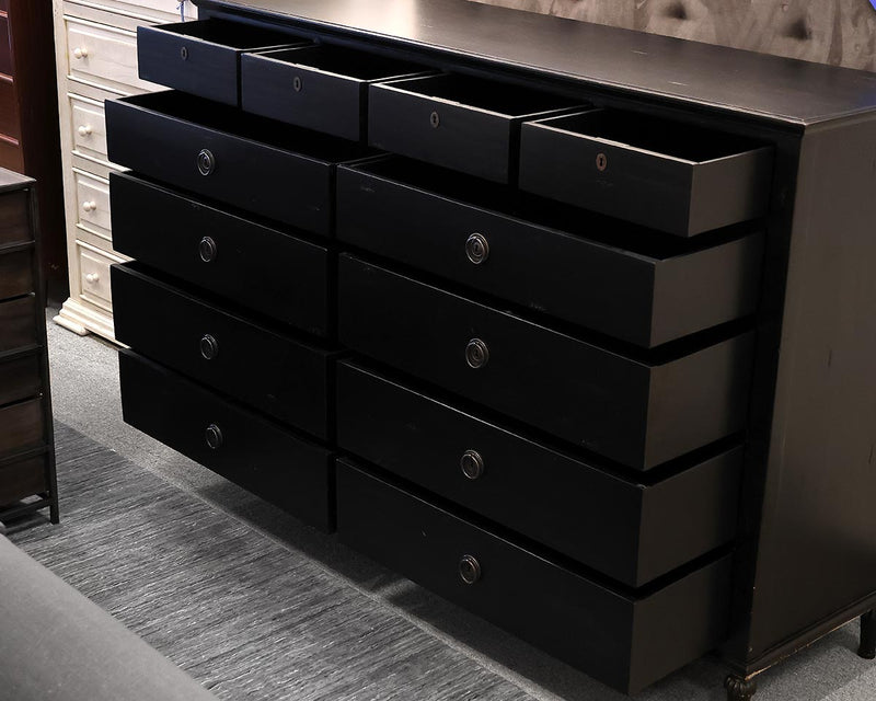 Restoration Hardware French 12-Drawer Dresser in Black Finish