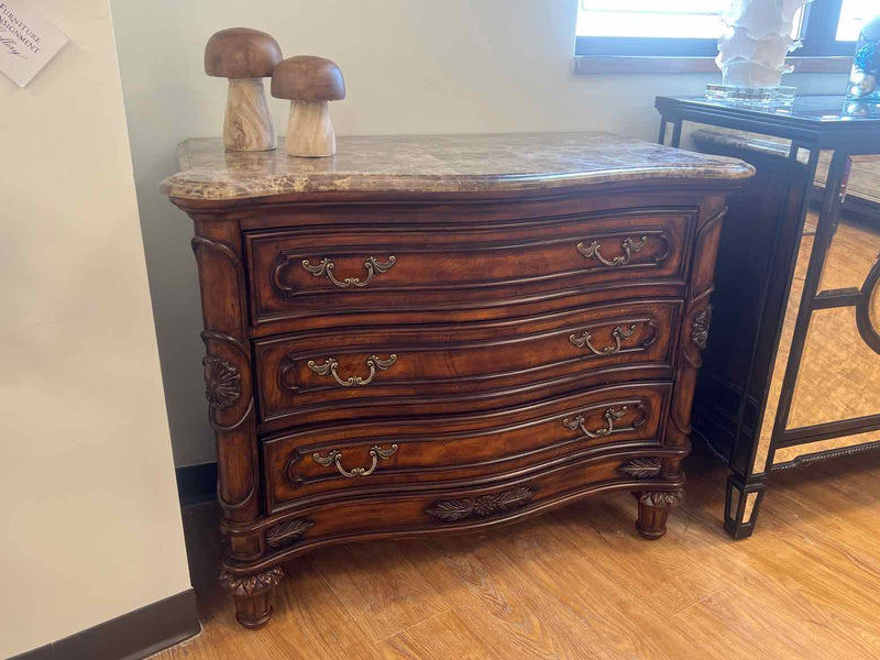 3 Drawer Mahogany Stone Top Chest