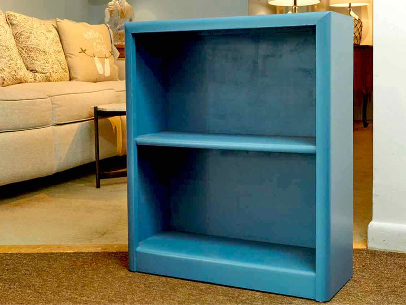 'Juniper Berry Blue' Finish 2 Shelf Cherry Top Bookcase