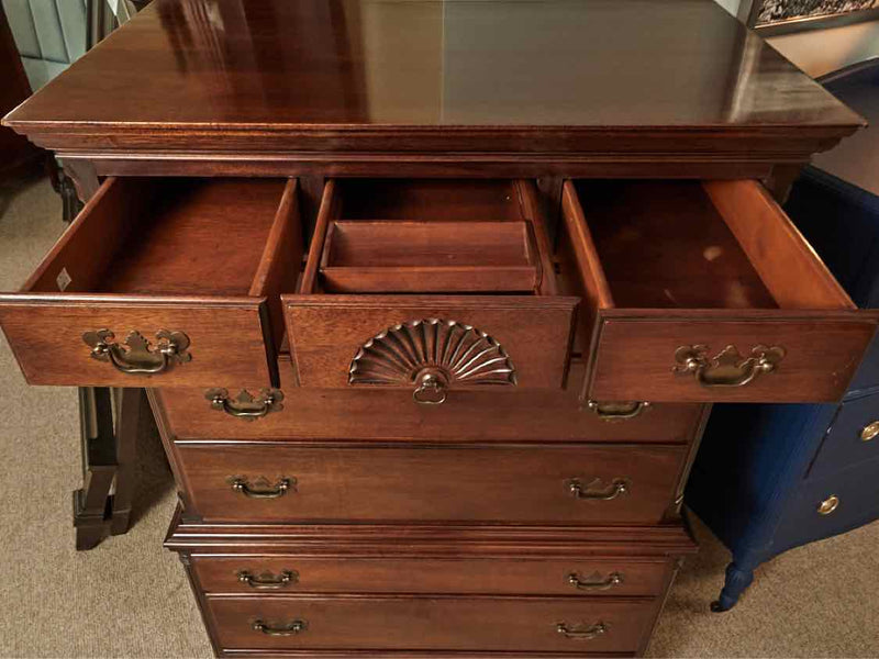 Kling Mahogany 6 Over 3 With Carved Fan Accent  Chest