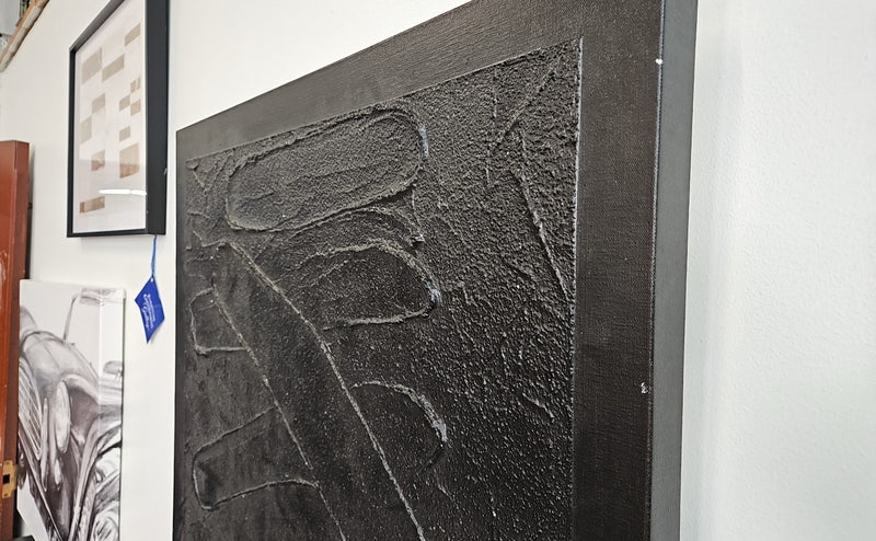 Textured Abstract Wall Art in Black