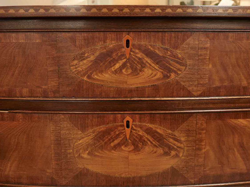 Bowfront Inlay Mahogany Bachelor's Chest