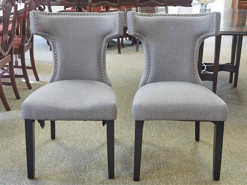 Pair of Contemporary Side Chairs in Grey