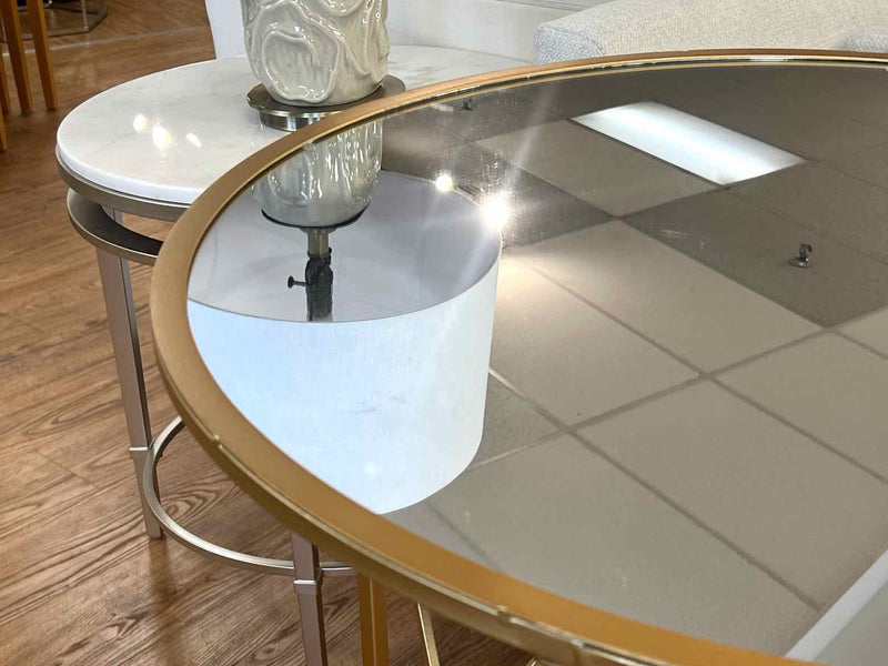 Round Mirror Topped Side Table